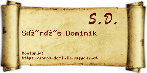 Sörös Dominik névjegykártya